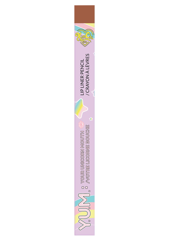 Kimchi Chic YOUR UNICORN MOUTH Lip Liner Pencil in 07 Honey brown with creamy pencil formula on rave makeup lip liner — packaging view