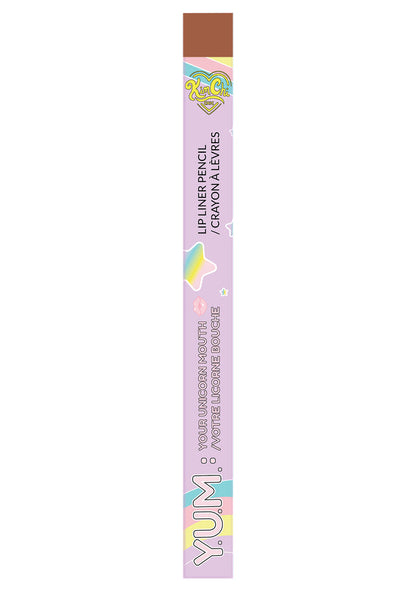 Kimchi Chic YOUR UNICORN MOUTH Lip Liner Pencil in 07 Honey brown with creamy pencil formula on rave makeup lip liner — packaging view