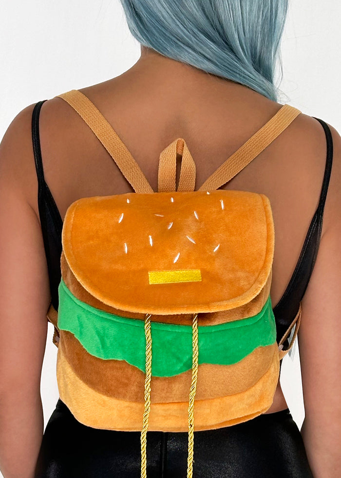 LASR Yummy Burger Rucksack Backpack — front view